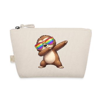 Cute Sloth Cartoon Dab Rainbow Summer Cool - Organic Pouch - nature - Front