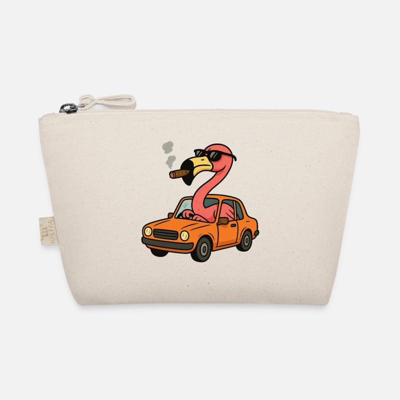 Flamant rose dans une voiture orange Trousse biologique