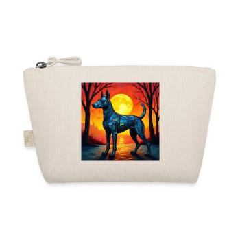 Moonlit Night Polygon Wolf - Organic Pouch - nature - Front