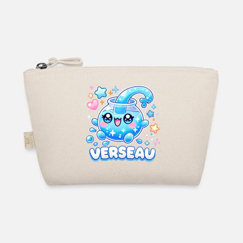 Kawaii Aquarius T-Shirt – Süßes Sternzeichen - Bio-Täschchen - Natur