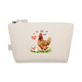 Heart Hen and Watercolor Eggs - Organic Pouch - nature - Front