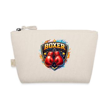 Kämpferisches Boxlogo mit Handschuhen - Bio-Täschchen - Natur - Vorne