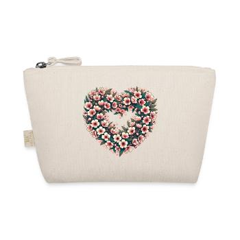 Blossom Heart Floral Crest - Organic Pouch - nature - Front