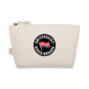 Antifascist Queer Brigade - Antifa Pride Merch - Organic Pouch - nature - Front
