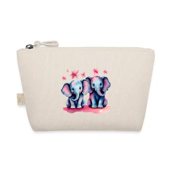 Éléphants pastel avec des fleurs - Trousse biologique - nature - Devant
