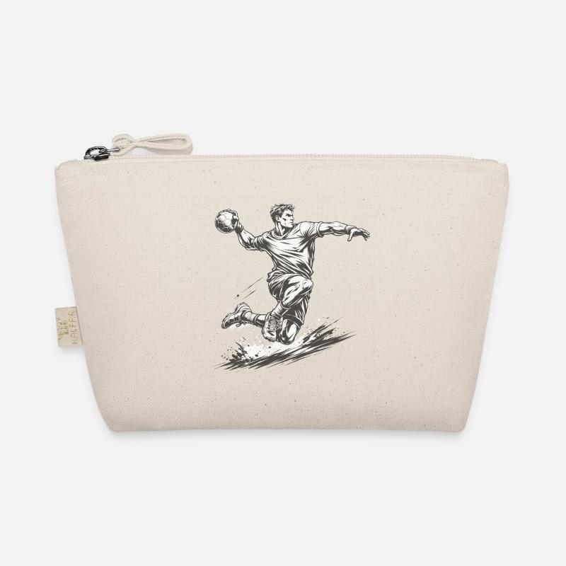 Dynamischer Handballer im Comic Stil Bio-Täschchen