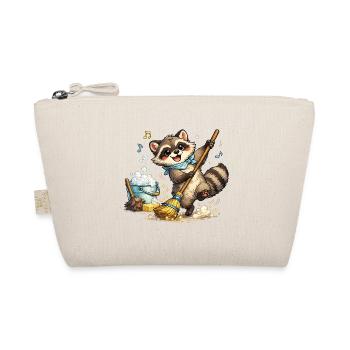 Raccoon with a colorful broom - Organic Pouch - nature - Front