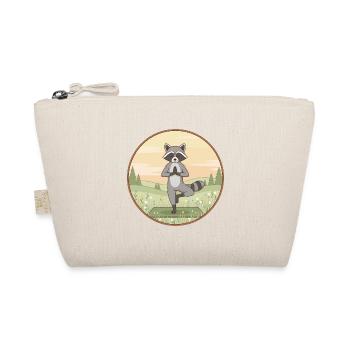 Yoga Raccoon Animal Doing Tree Pose - Organic Pouch - nature - Front