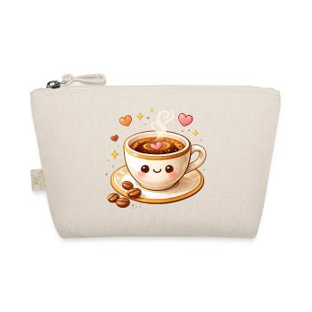 Cute Coffee Mug with Face Illustration - Organic Pouch - nature - Front