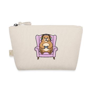 Gamer Bear Animal Playing Video Games Art - Organic Pouch - nature - Front