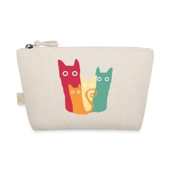 Katzen Retro Katze - Bio-Täschchen - Natur - Vorne