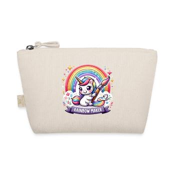 Regenbogen-Einhorn Maler - Bio-Täschchen - Natur - Vorne