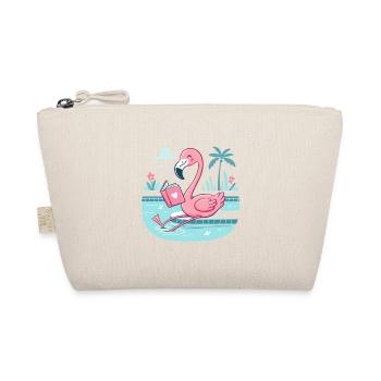 Flamingo am Pool – Buchzeit - Bio-Täschchen - Natur - Vorne