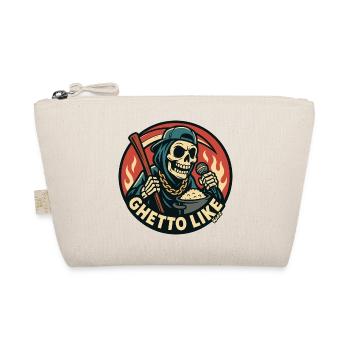 Skeleton with Microphone and Ghetto Like - Organic Pouch - nature - Front