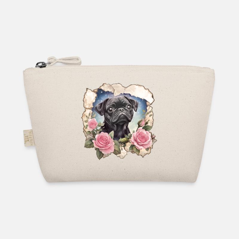 Schwarzer Mops Bio-Täschchen