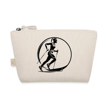 Nordic Walking Woman Silhouette - Organic Pouch - nature - Front