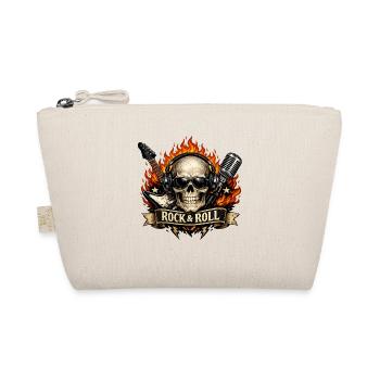 Flames Skull Skirt Print - Organic Pouch - nature - Front