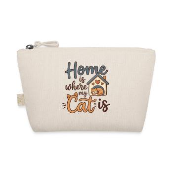 Chez moi, c’est là où est mon chat – motif de chat mignon - Trousse biologique - nature - Devant