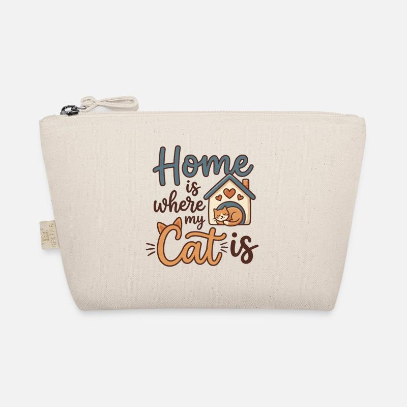 Chez moi, c’est là où est mon chat – motif de chat mignon Trousse biologique