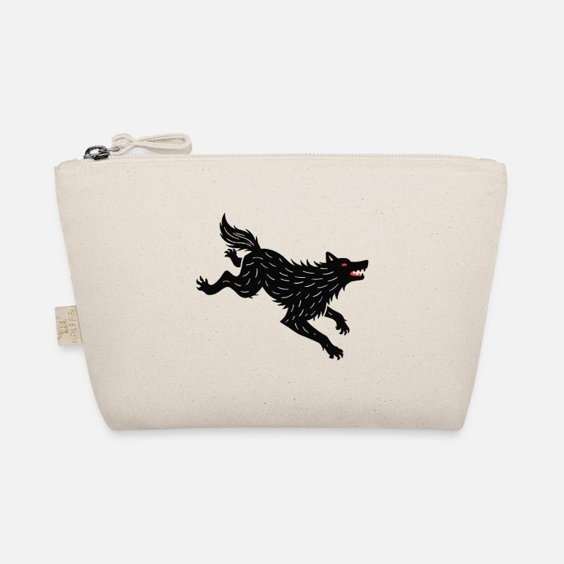 Black wolf runs Organic Pouch