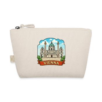 Vienna Austria Karlskirche Retro Ribbon Emblem - Organic Pouch - nature - Front