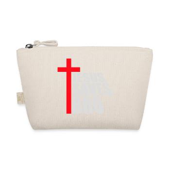 Jesus Saves Bro Funny Religious Saying Faith Logo - Organic Pouch - nature - Front