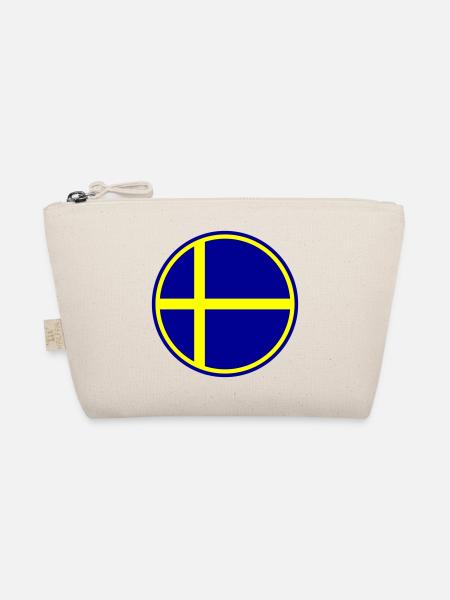 Schweden Flagge Kreis Symbol - Bio-Täschchen - Natur