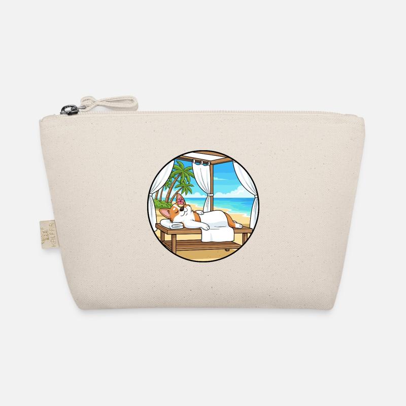Beach Spa Corgi Dog Relaxing Art Organic Pouch