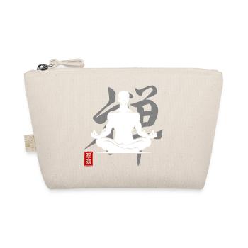 Yoga Silhouette Zen Meditation Kanji Entspannung - Bio-Täschchen - Natur - Vorne