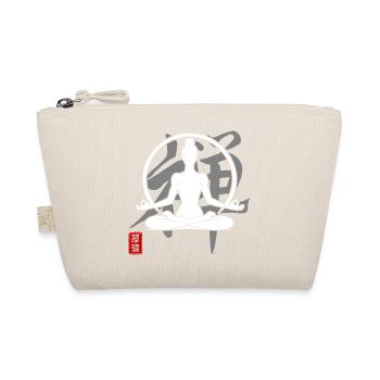 Yoga Silhouette Zen Meditation Kanji Entspannung - Bio-Täschchen - Natur - Vorne