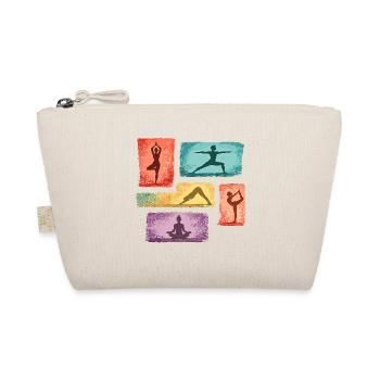 Yoga silhouettes in color blocks - Organic Pouch - nature - Front
