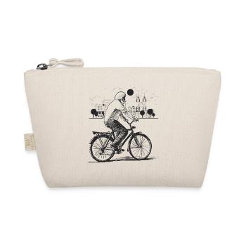 Fahrrad Alter Mann Stadt Skyline Radfahren - Organic Pouch - nature - Front