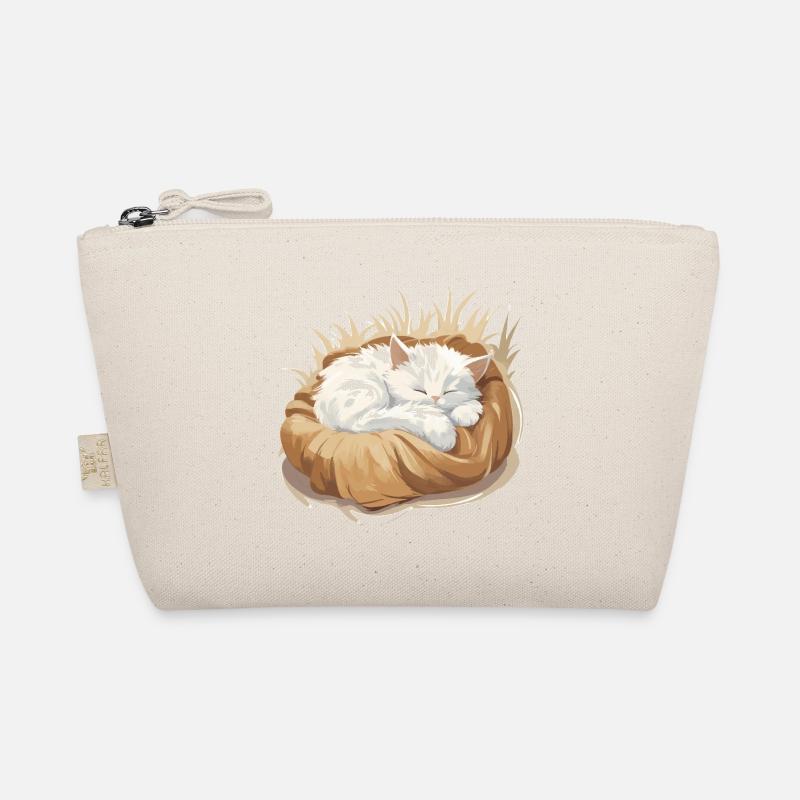 Chat endormi dans un oreiller câlin Trousse biologique