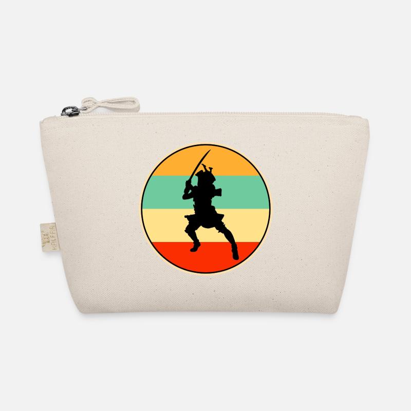 Samurai Warrior Retro Sunset Vintage-Silhouette Bio-Täschchen