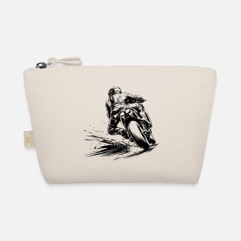 Motorcycle racer in extreme lean angle Organic Pouch