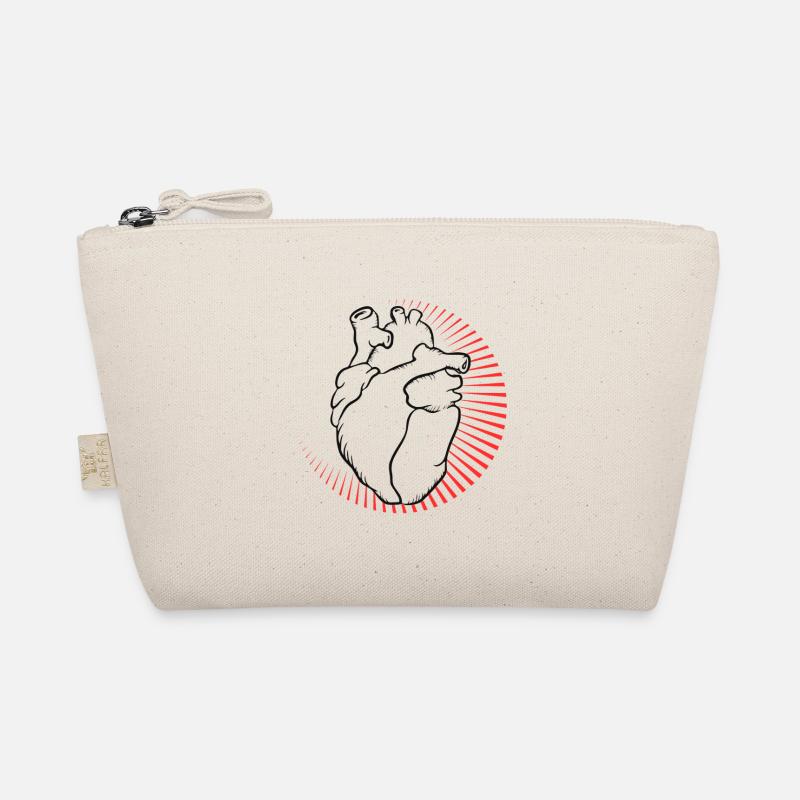 Anatomisches Herz mit rotem Strahlenkranz Bio-Täschchen