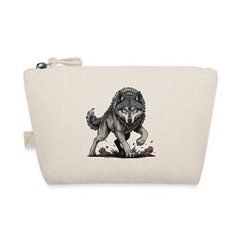 Loup Gris Sauvage Marche Mascotte Wolf Alpha - Trousse biologique - nature - Devant