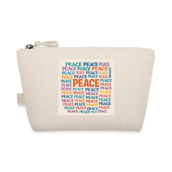 Peace Mosaic Color Typo Pattern - Organic Pouch - nature - Front