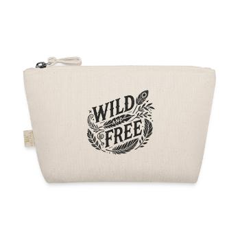 Wilde Freiheit mit Feder und Blattwerk - Bio-Täschchen - Natur - Vorne