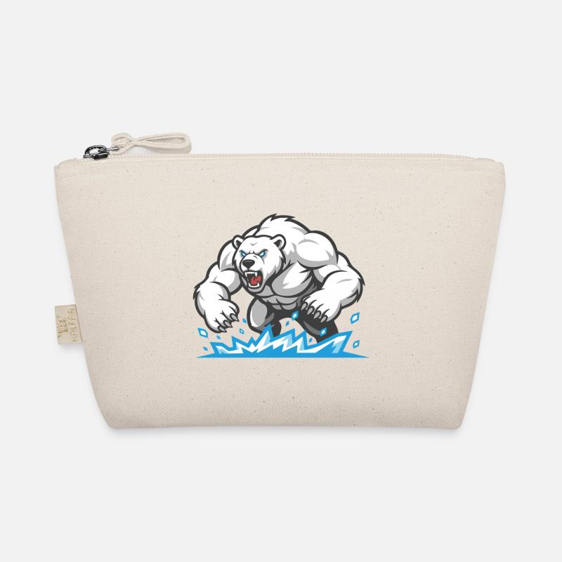 Polar Bear Muscular Mascot Polar Bear Gym Organic Pouch