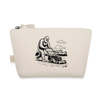 Bigfoot Yeti Lawn Mower Gardening Style - Organic Pouch - nature - Front