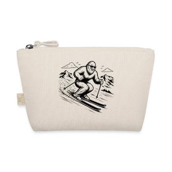 Bigfoot Sasquatch skiers in the mountains - Organic Pouch - nature - Front