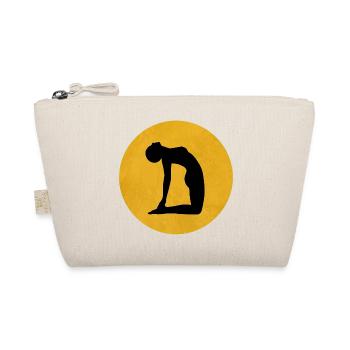 Camel Yoga Pose Silhouette Sun Design - Organic Pouch - nature - Front