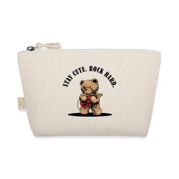 Stay Cute Rock Hard – Teddy mit E-Gitarre - Bio-Täschchen - Natur - Vorne