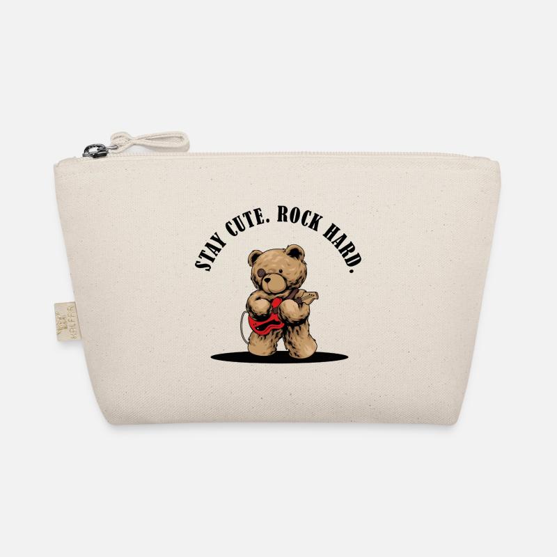 Stay Cute Rock Hard – Teddy mit E-Gitarre Bio-Täschchen