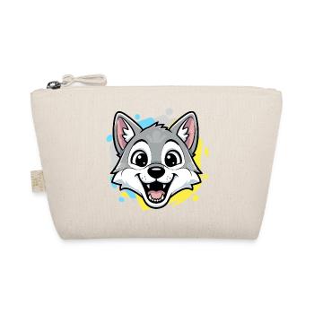 Wolf Head Cartoon Art - Organic Pouch - nature - Front