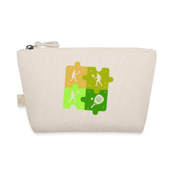 Padel Tennis Puzzle Sportsman Outfit - Organic Pouch - nature - Front