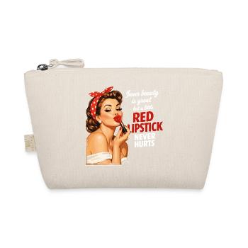 Pin-Up Girl Retro Design: Roter Lippenstift - Bio-Täschchen - Natur - Vorne