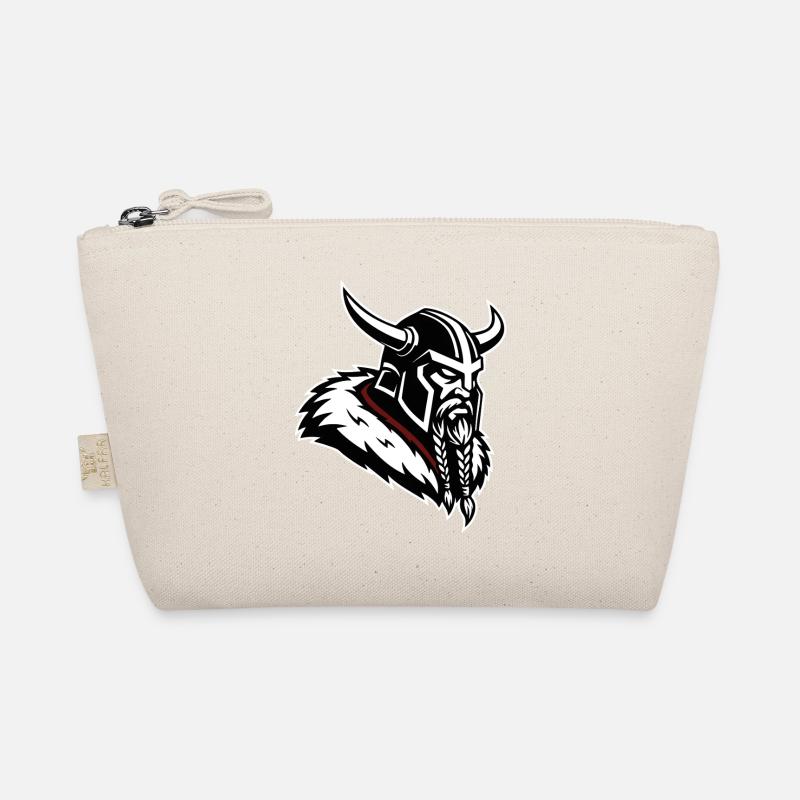 Wikinger-Eroberer, nordisches Maskottchenprofil Krieger Bio-Täschchen