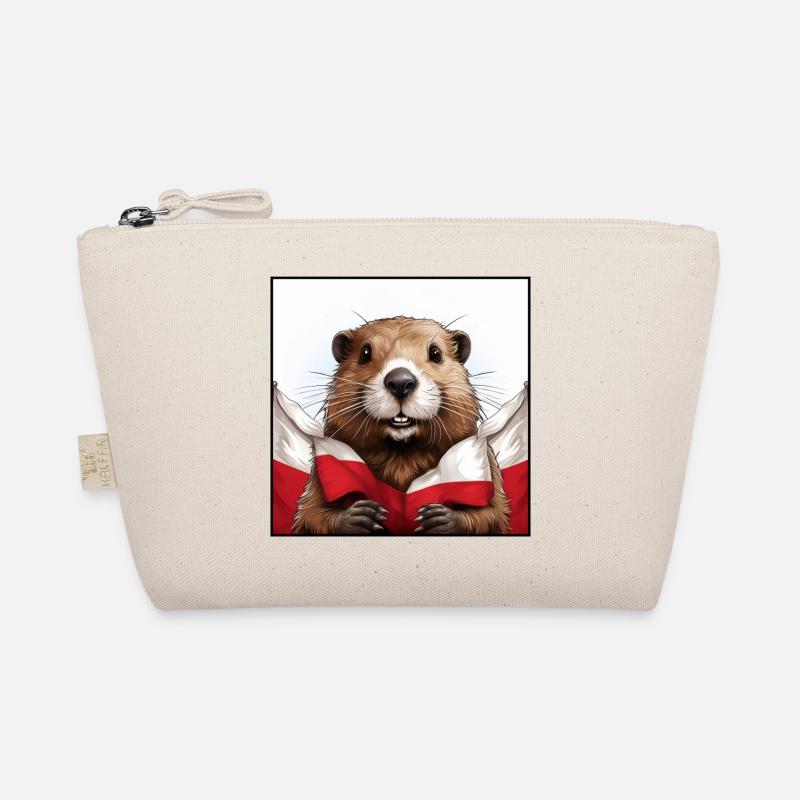 Beaver Poland Flag Organic Pouch